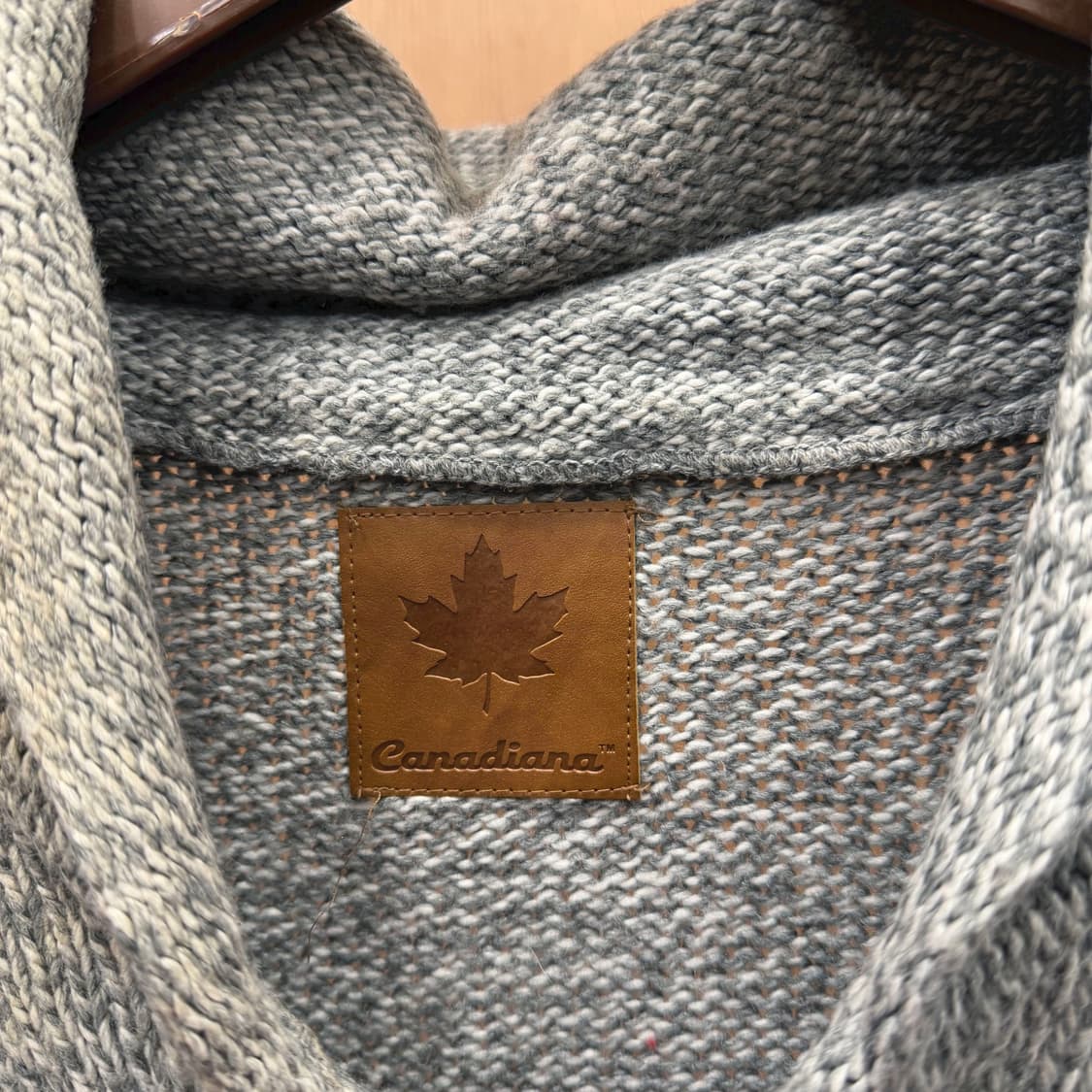 빈티지 니트 집업 가디건 순록 메이플 패턴 디테일 루즈핏 그레이 상품이미지6