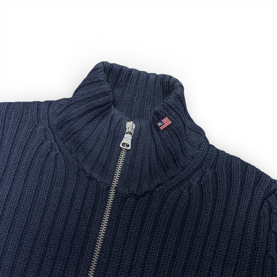 우먼S-M 폴로 랄프로렌 진스 네이비 투웨이 니트집업 상품이미지3