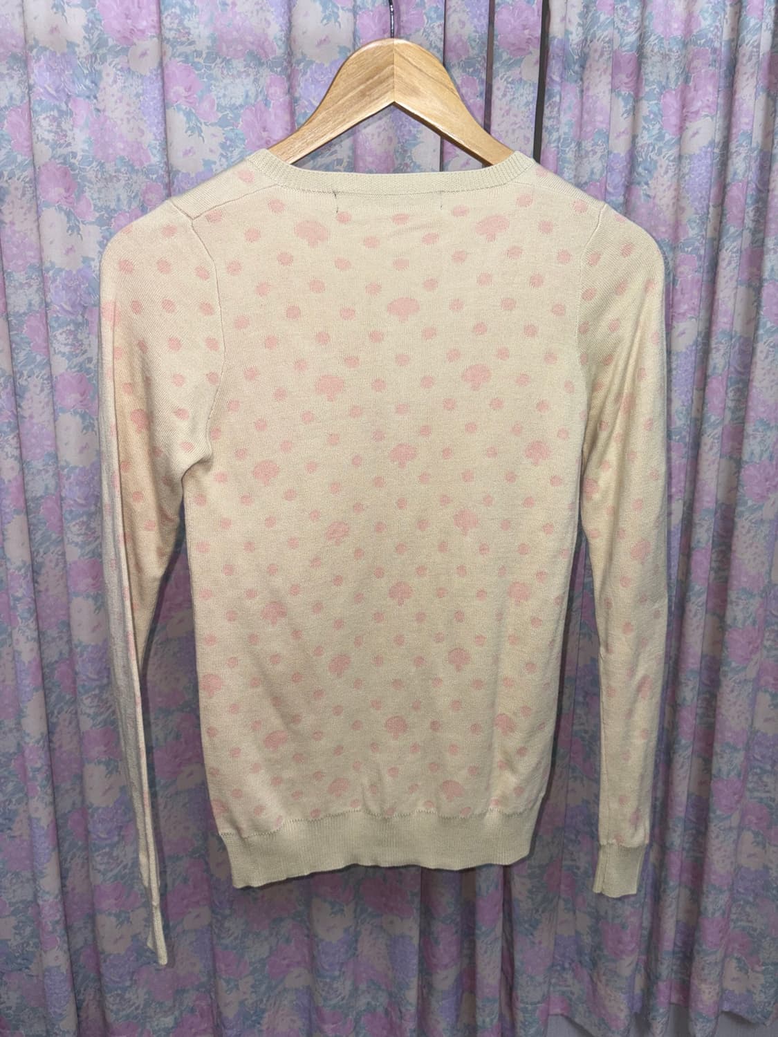 베이지-핑크 도트 버섯 가디건 상품이미지9