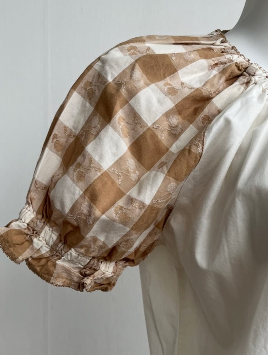 PINK HOUSE 브라운 체리 체크 블라우스 상품이미지2