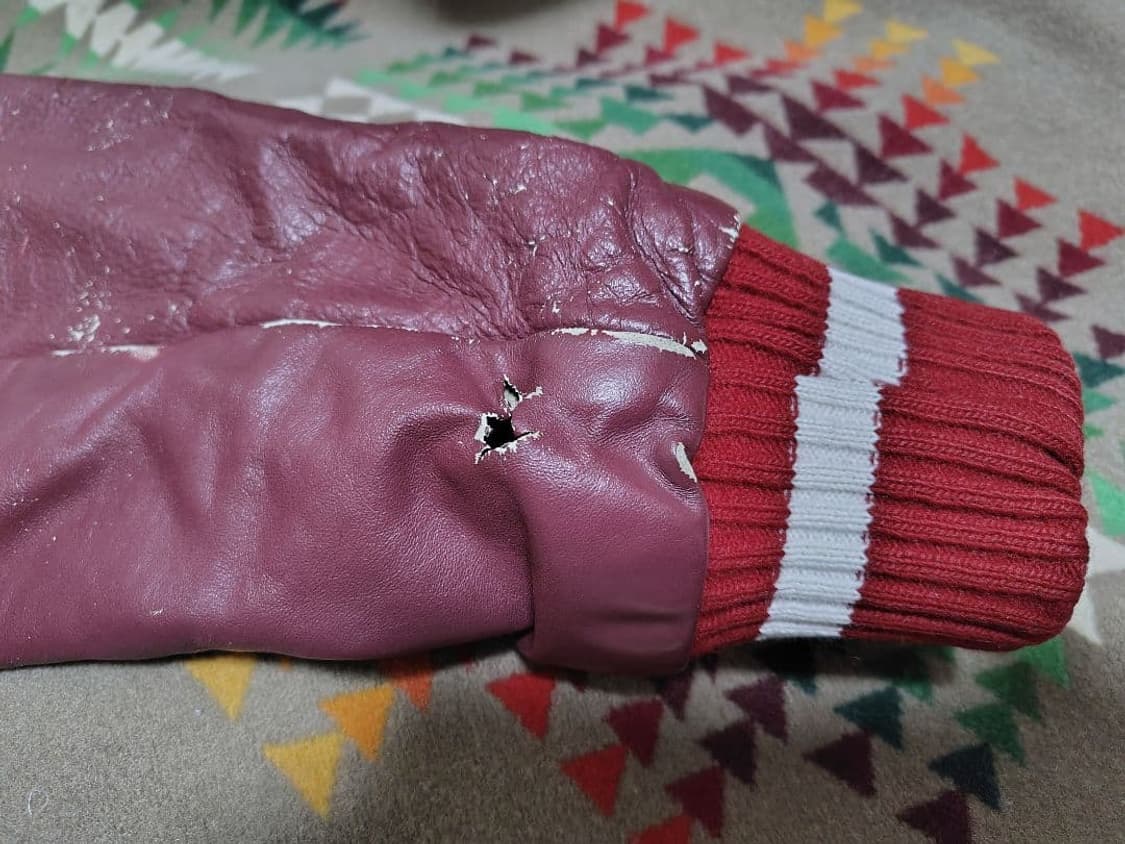 히스테릭 글래머 X 휴잇 빈티지 레더 바시티 자켓 상품이미지9