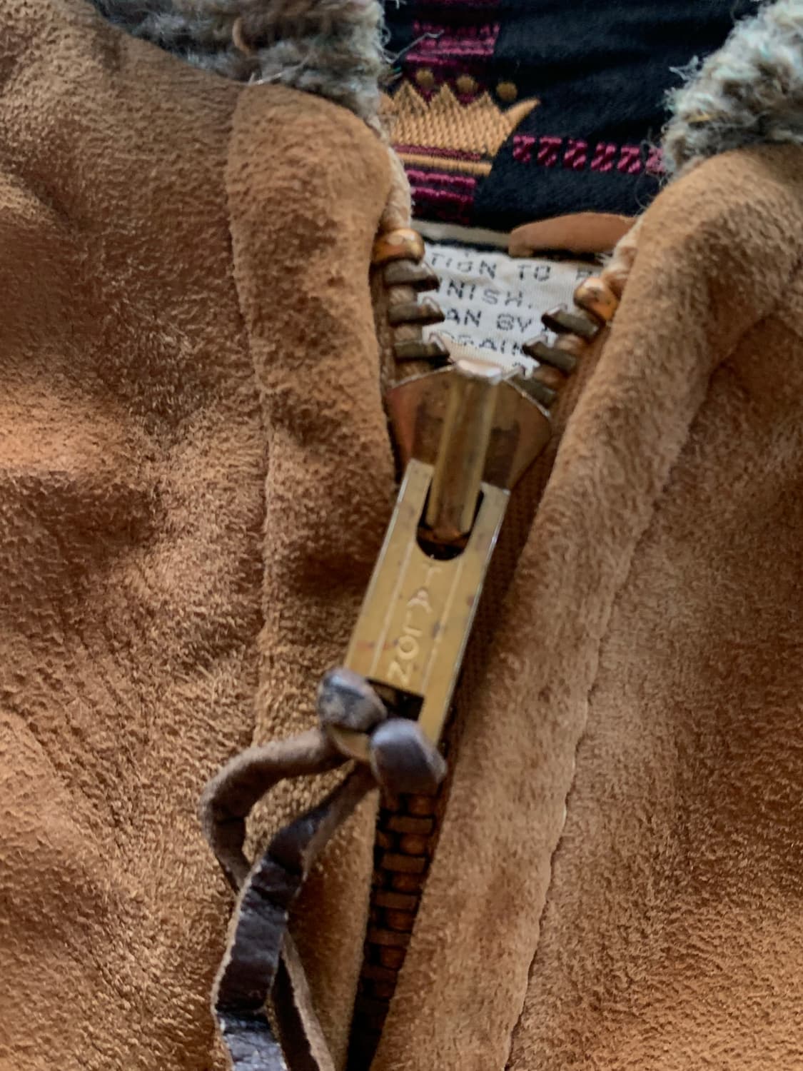 60-70s 타운크래프트 by Penney’s 울 레더 스위칭 카디건 상품이미지5