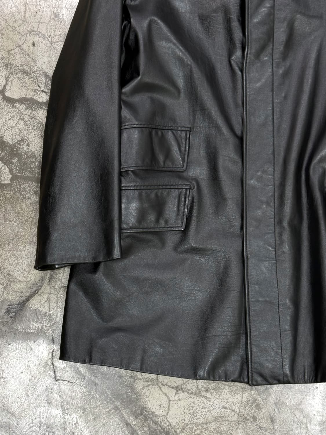 Hermes Black Calf Leather Coat 상품이미지3