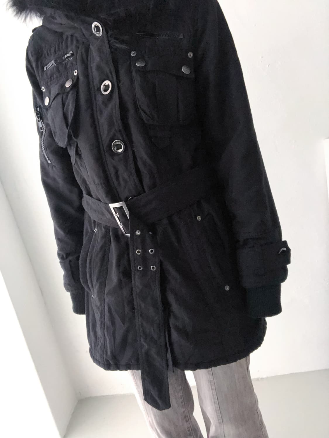 image) button fur padding jacket 상품이미지8