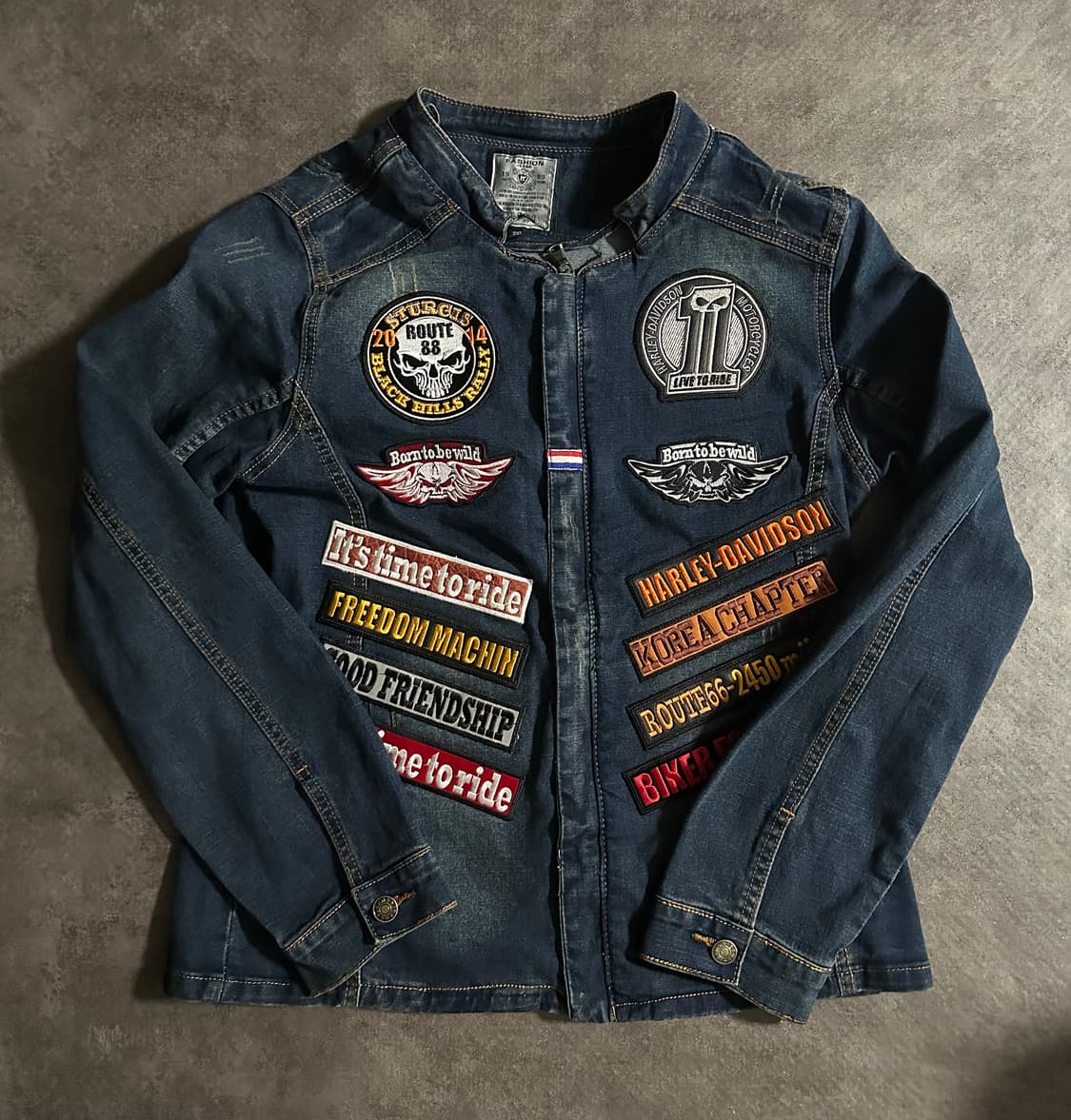 패치 데님 오토바이 자켓 상품이미지1