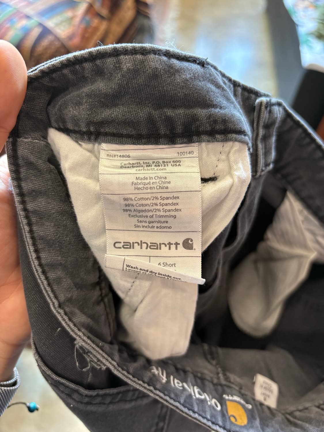 칼하트 페인팅 코튼 더블니 상품이미지2