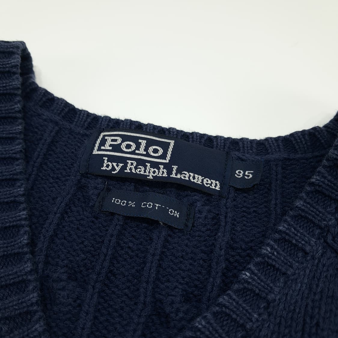 CN749 M 폴로 랄프로렌 네이비 케이블 니트 조끼 베스트 상품이미지3
