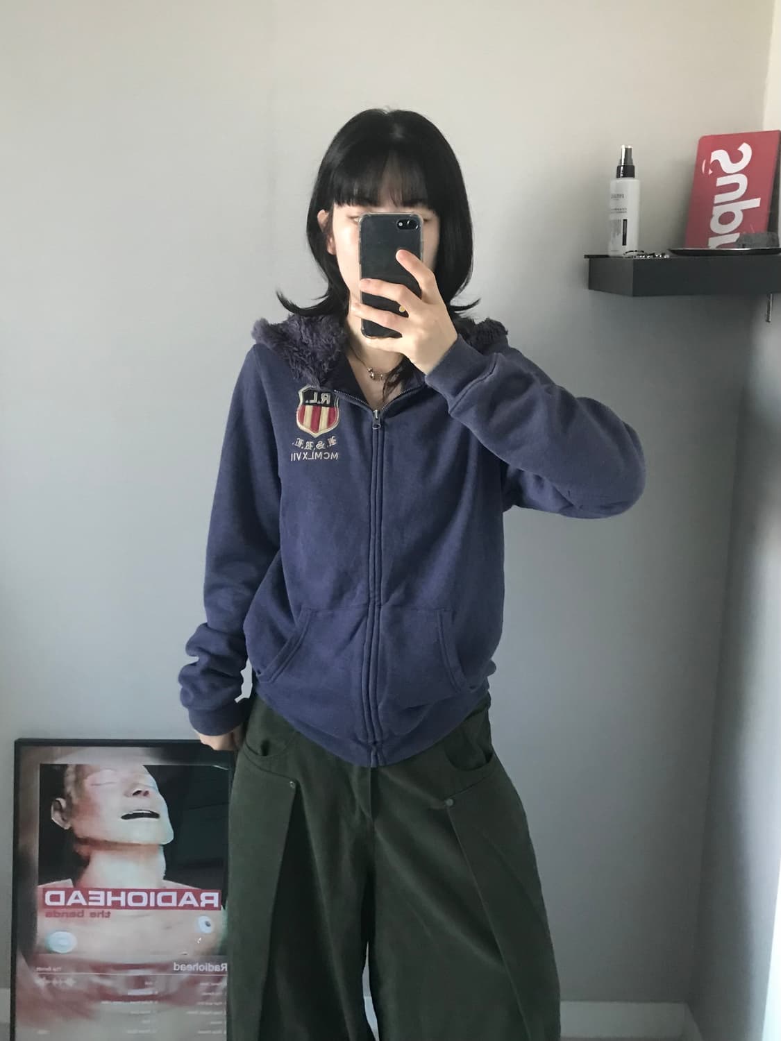 폴로 랄프로렌 진스 컴퍼니 성조기 울프죠 블루 후드집업 상품이미지3