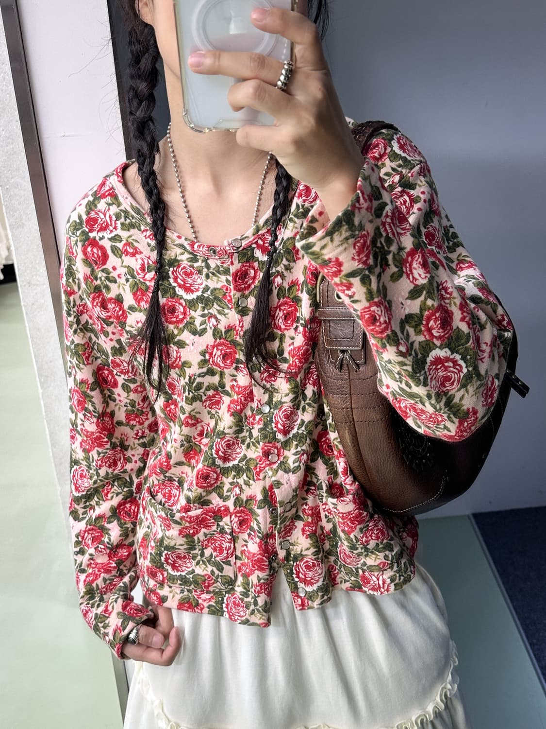 vintage flower cotton cardigan 상품이미지1