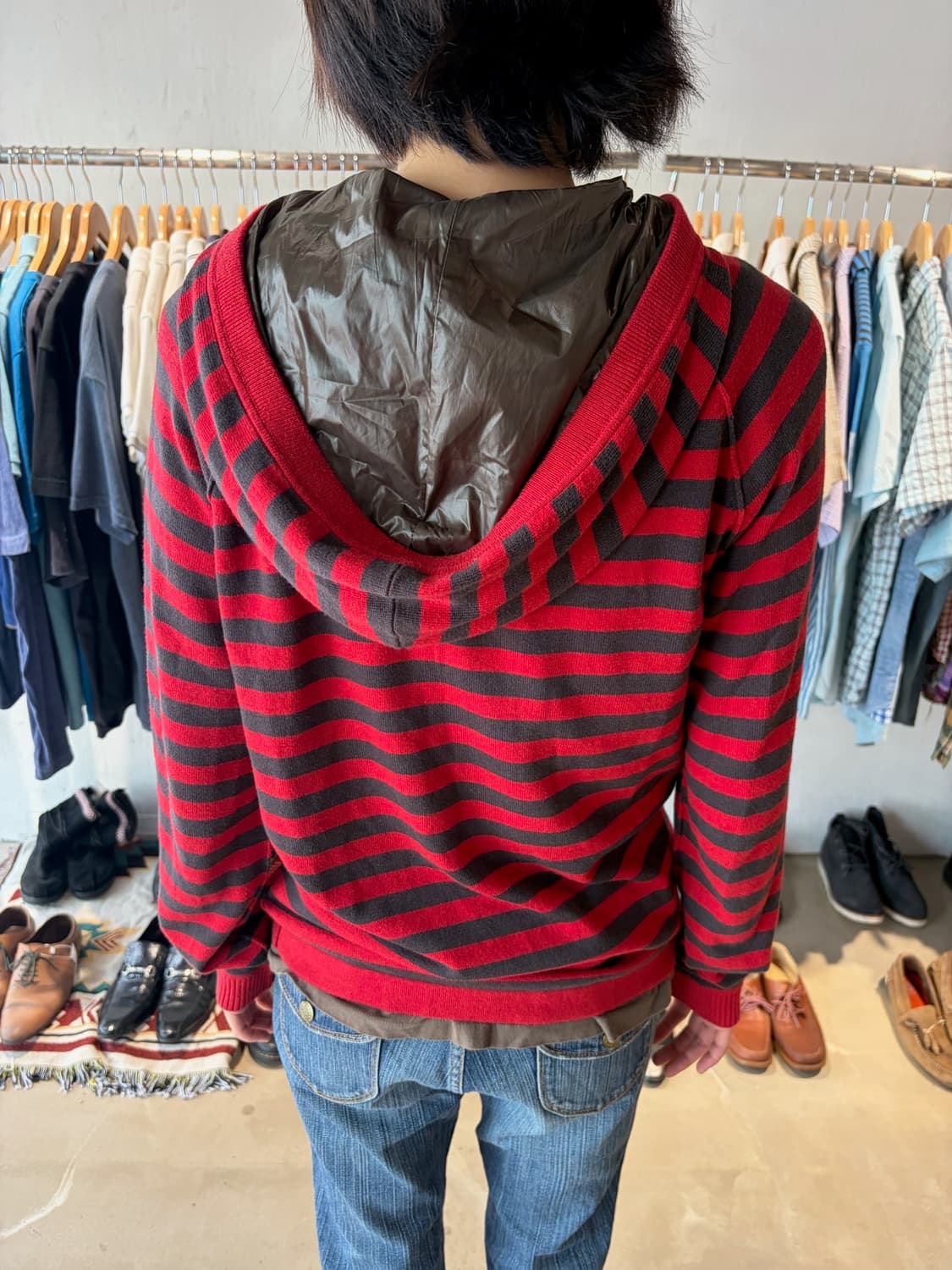 Hugo Boss 보더 스트라이프 후드 집업 M 상품이미지8