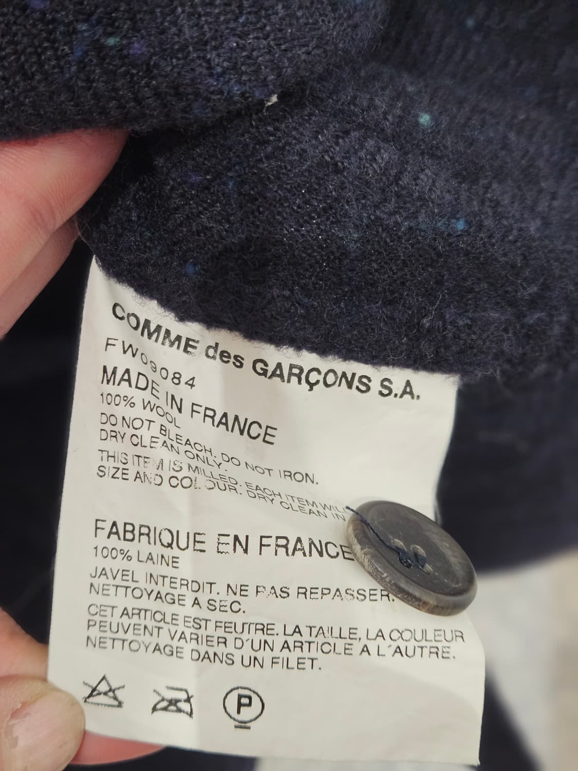 꼼데가르송 셔츠 울 더플 코트 상품이미지5