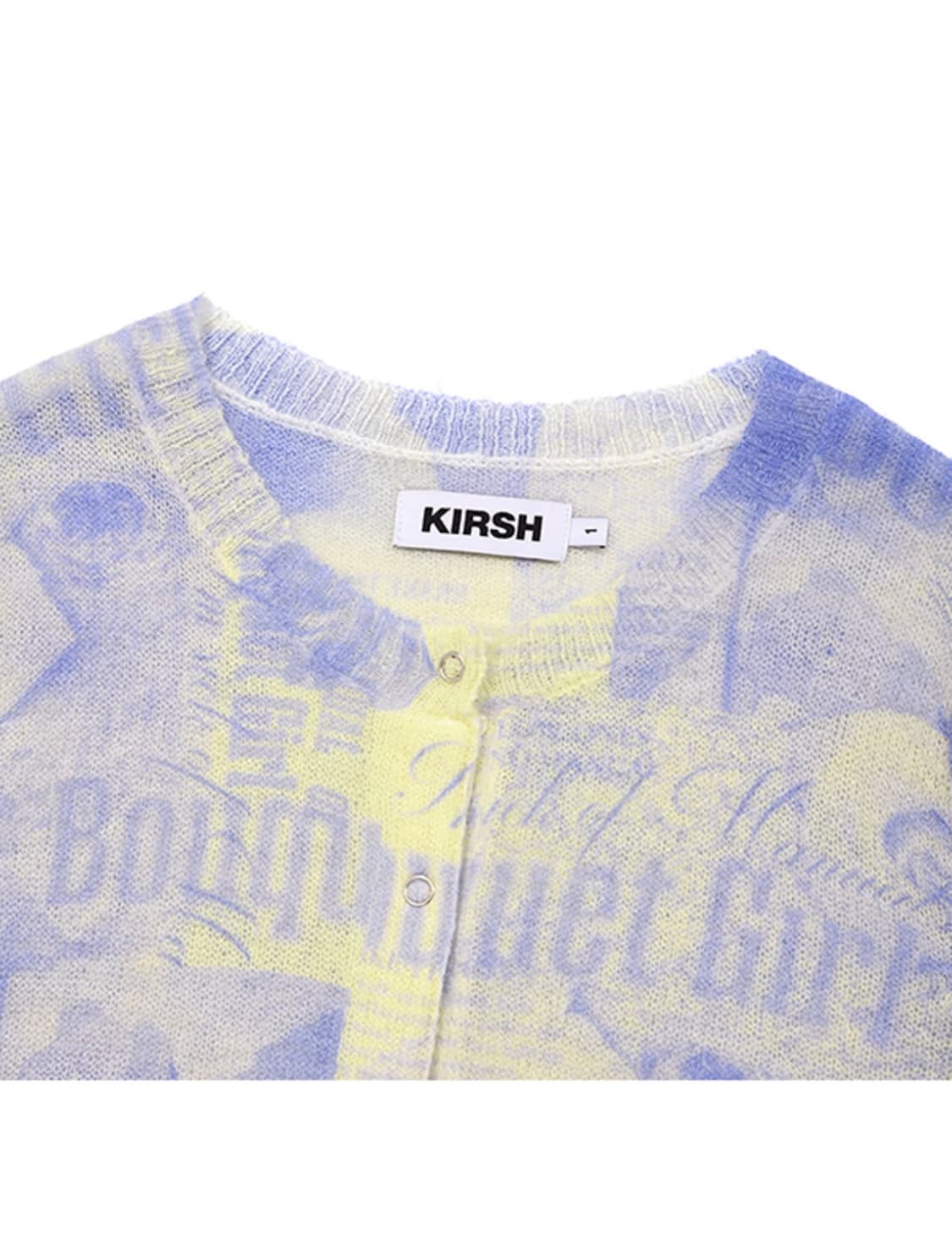 데미지 풀 프린트 크롭 가디건 [옐로우] 상품이미지3