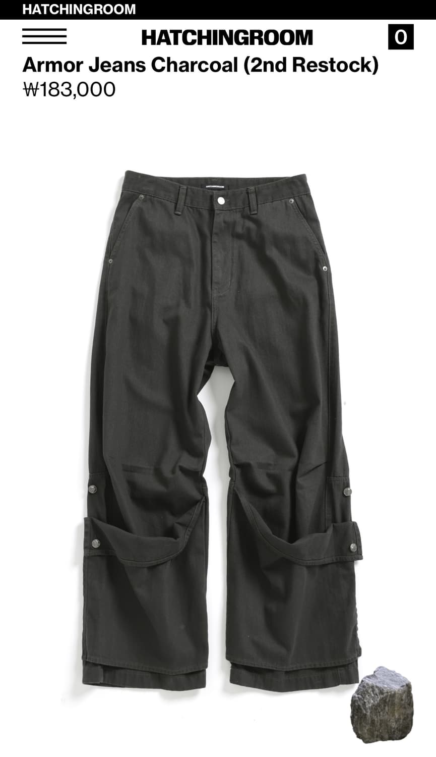HATCHINGROOM armor jeans charchoal 상품이미지1