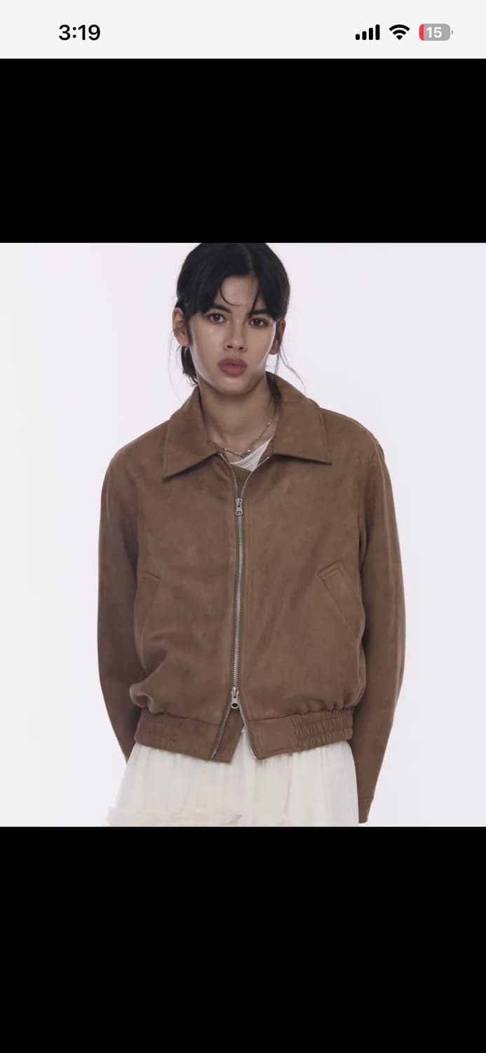 비건 투웨이 블루종 스웨이드 밴딩 점퍼 자켓 상품이미지1