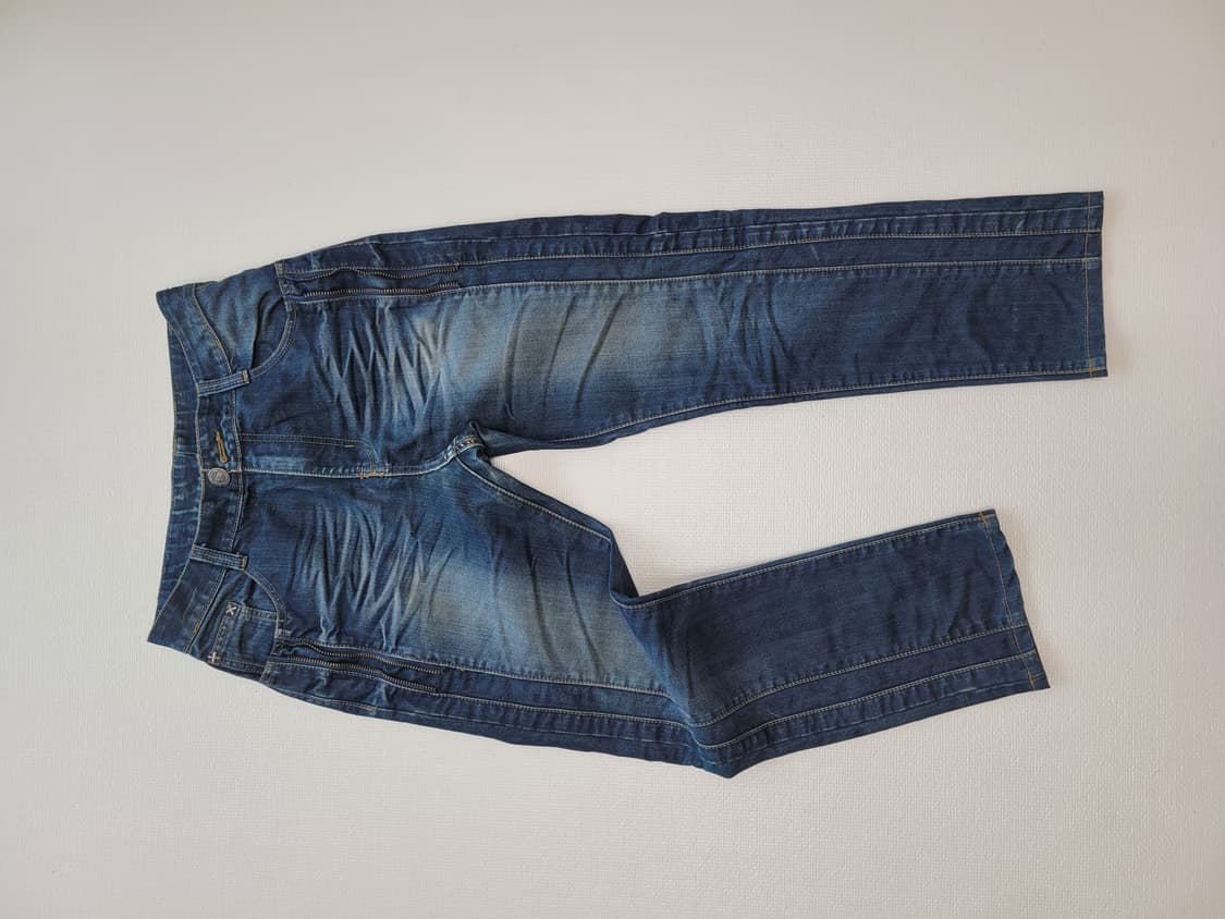 남자 메탈지퍼 엠보 청바지 31 다크네이비 상품이미지1