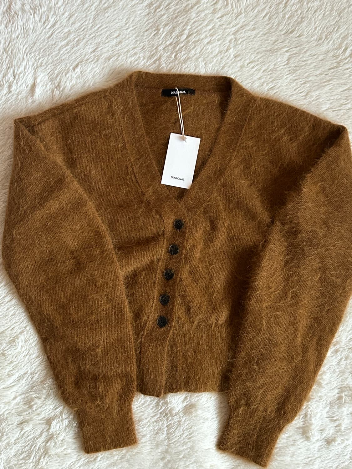택O) 다이애그널 모헤어 실루엣 가디건 브라운 [다비치 이해리 착용] 상품이미지5