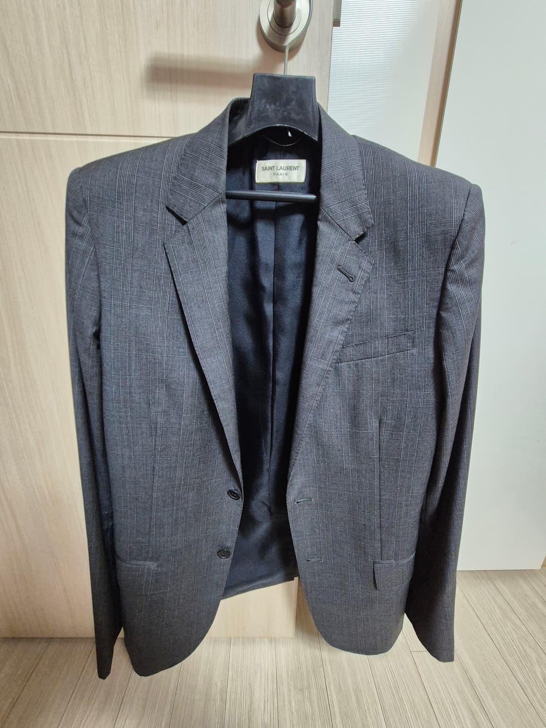 생로랑 글렌체크 그레이 블레이저 46 상품이미지1