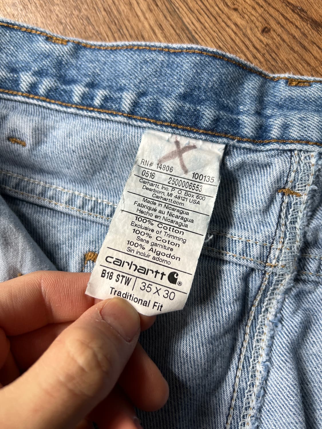 [35]칼하트 USA 빈티지 워싱 워크 데님 팬츠 상품이미지4