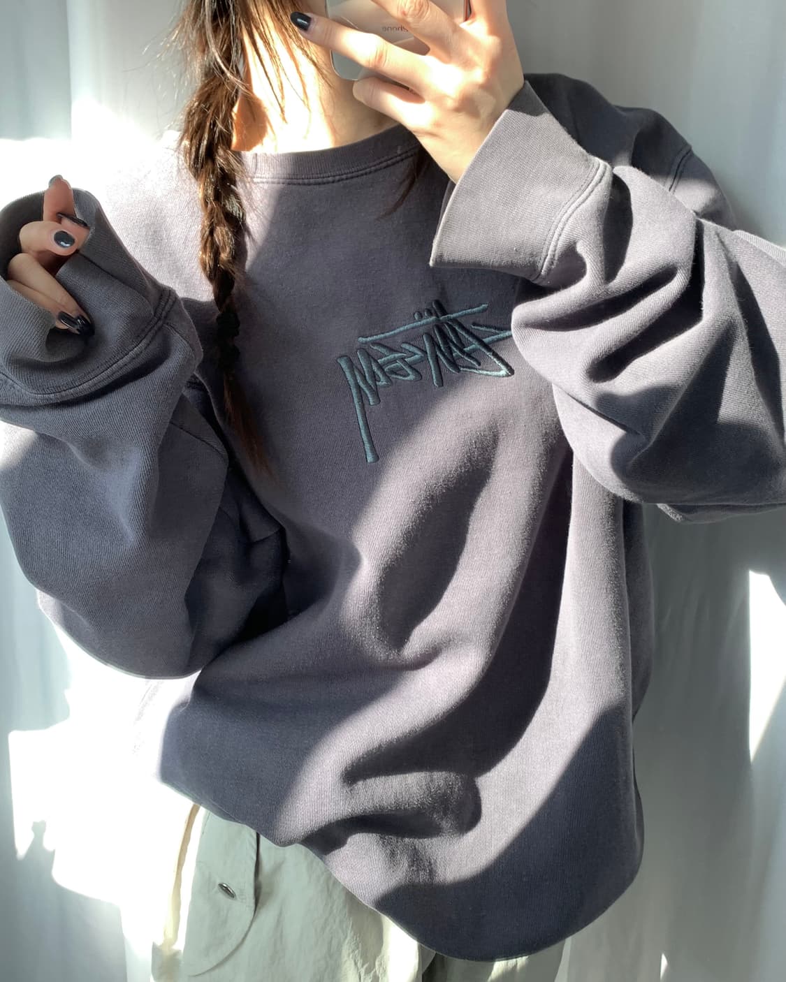 Stussy 스투시 차콜 로고 맨투맨 상품이미지7