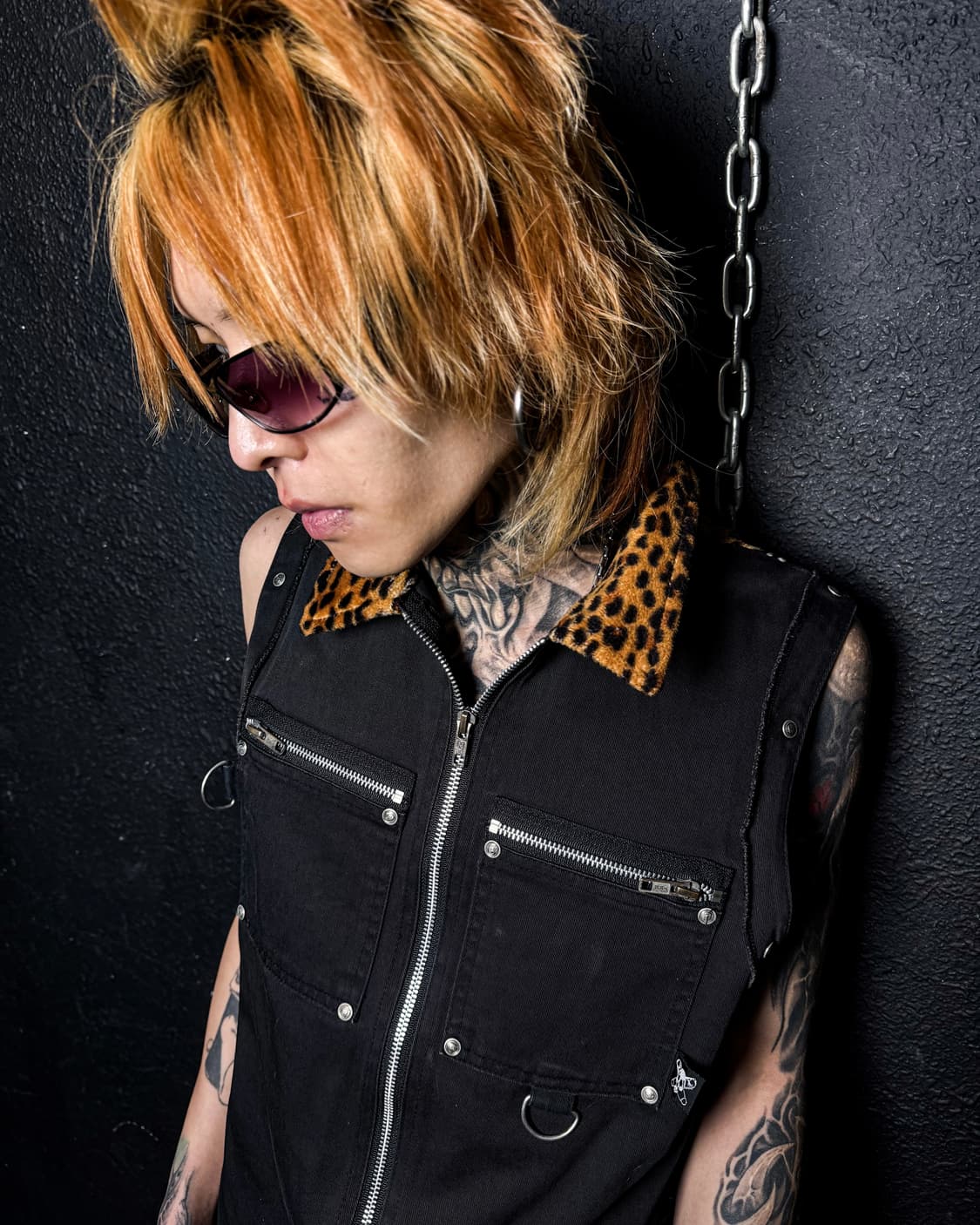 Black & Leopard Zip Vest 상품이미지2