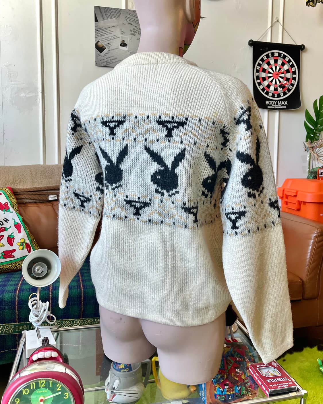 1990s Playboy Bunny Pattern Wool Sweater 상품이미지3