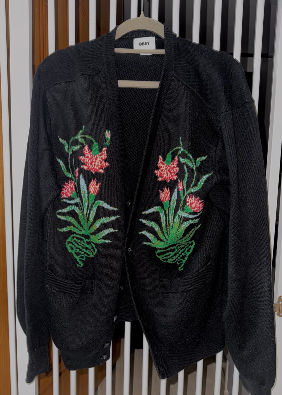 오베이 플라워 니트 가디건 M 상품이미지1