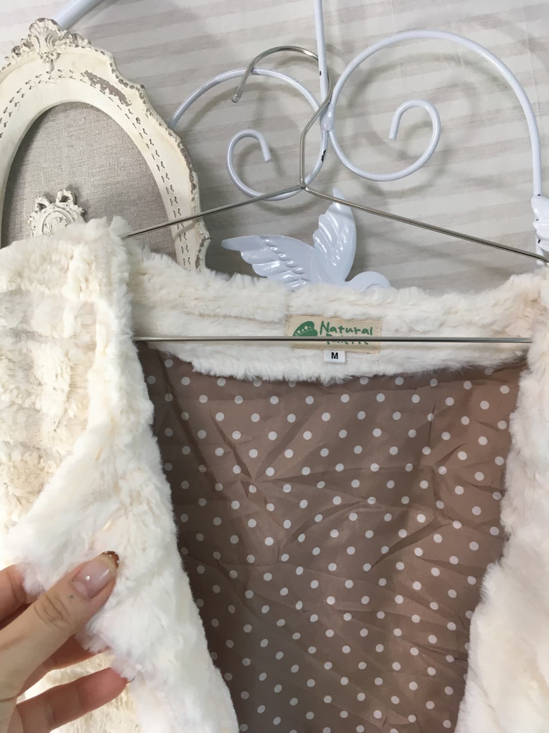 jpn vintage ivory fur button jacket 상품이미지2