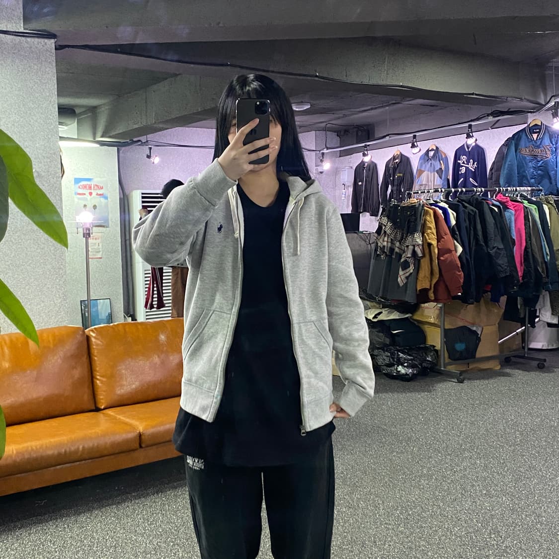 폴로 신형 그레이 미니멀 후드 집업 B3207 상품이미지1