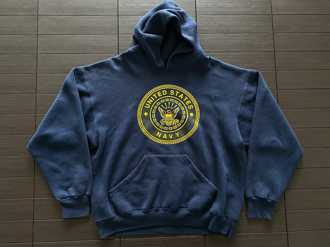 (L) 90s 빈티지 us navy 밀리터리 후드 네이비 USA 상품이미지2