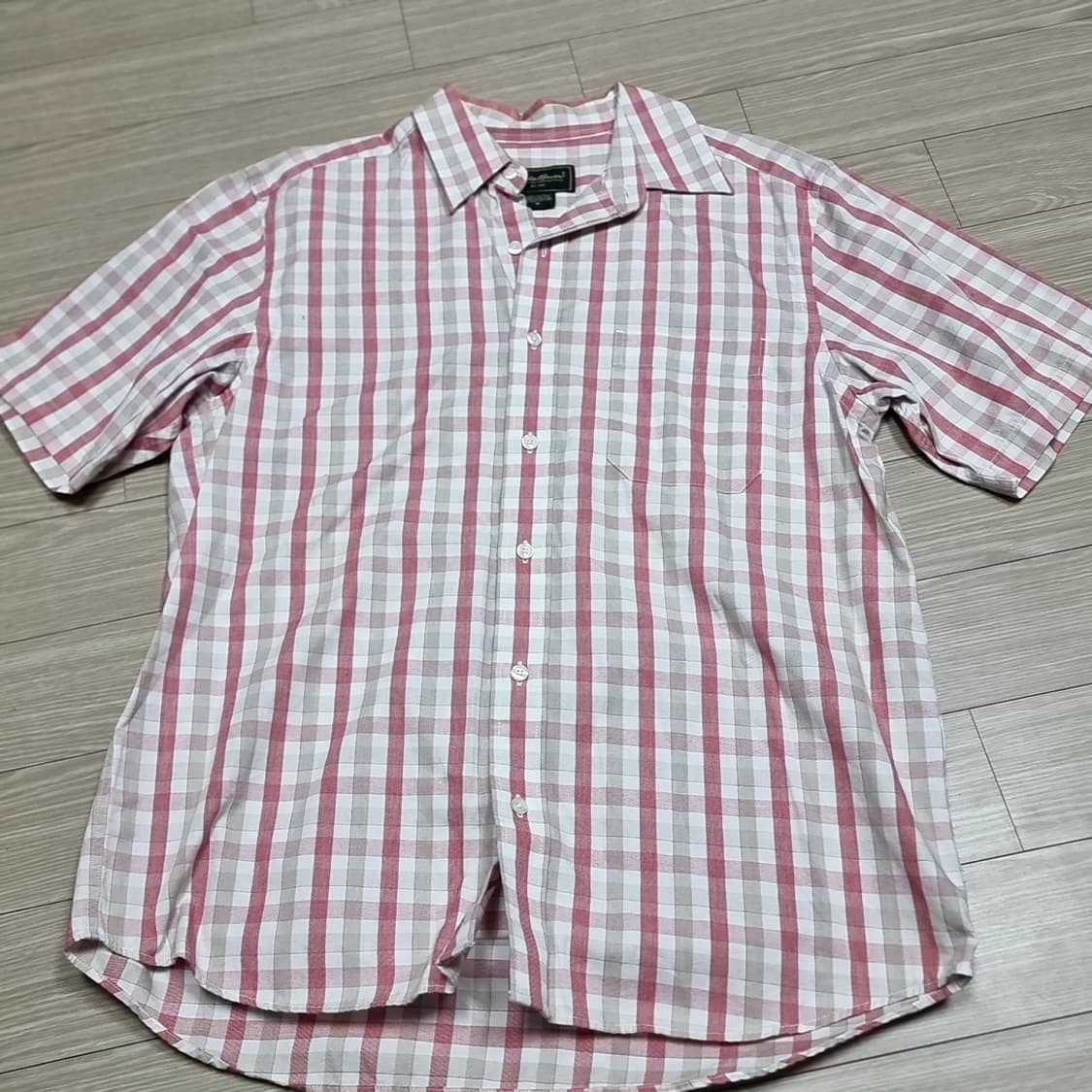 일판 에디바우어 반팔 체크 셔츠 남방(100) 상품이미지1