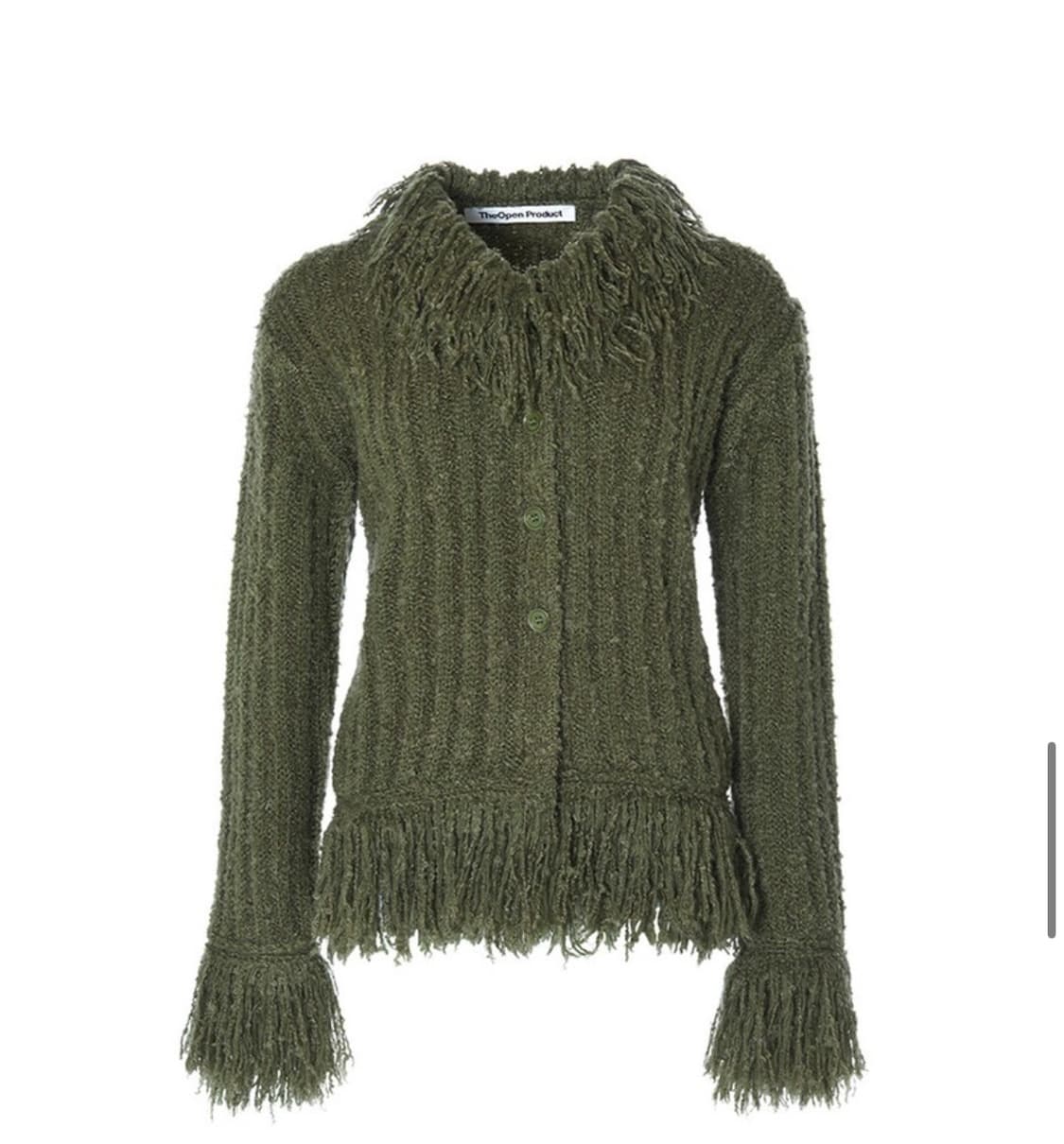 더 오픈 프로덕트 (오픈 yy) 프린지 가디건 (그린) 상품이미지2