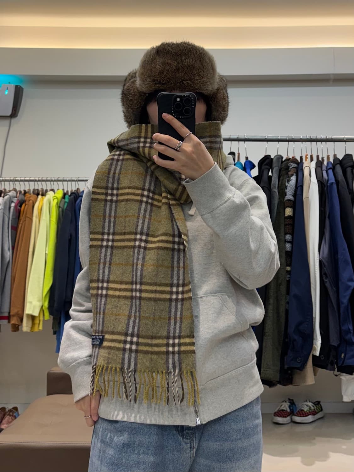 버버리 울 체크 머플러 상품이미지5