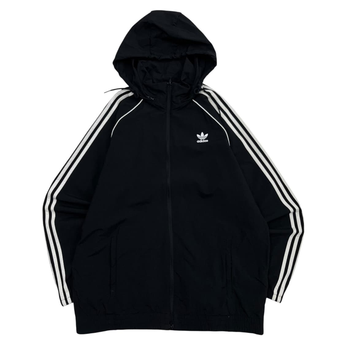 아디다스 화이트라인 블랙 후드 바람막이 3XL 상품이미지4