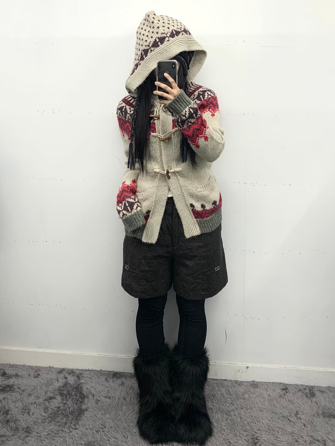 Thursday island 노르딕 떡볶이 후드 가디건 상품이미지2