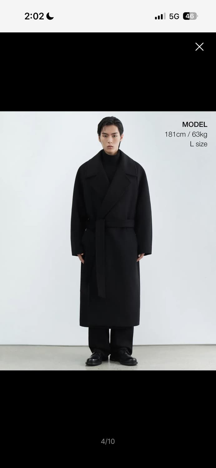 무신사 스탠다드 캐시미어 블랜드 더블 로브 코트 상품이미지5