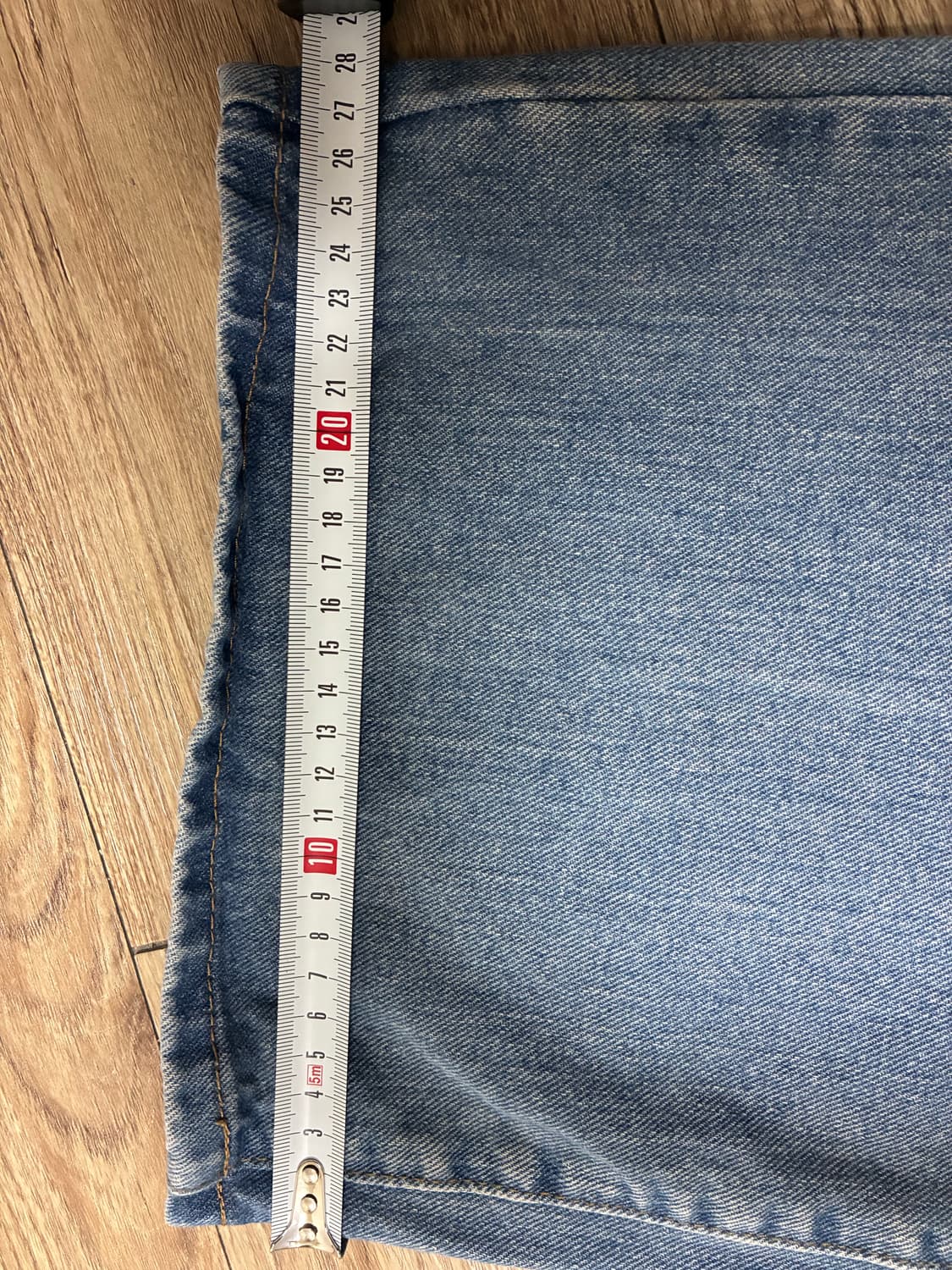 워싱 와이드 데님 연청 상품이미지8