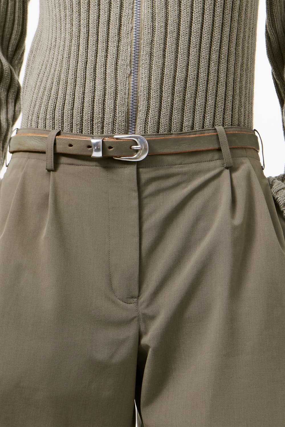 [80,90,100]아워레가시 26ss 2cm 벨트/카키 상품이미지1