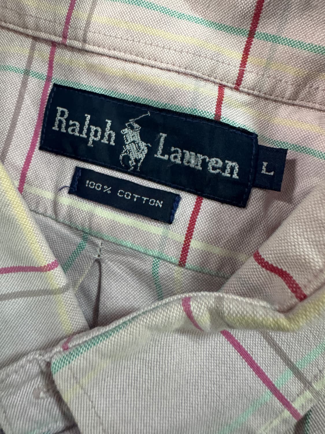 폴로 랄프로렌 오버핏 핑크 체크셔츠 L ~ XL 상품이미지3