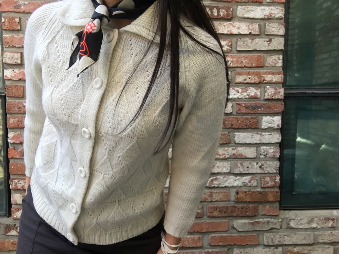 collar patterned cardigan  상품이미지2