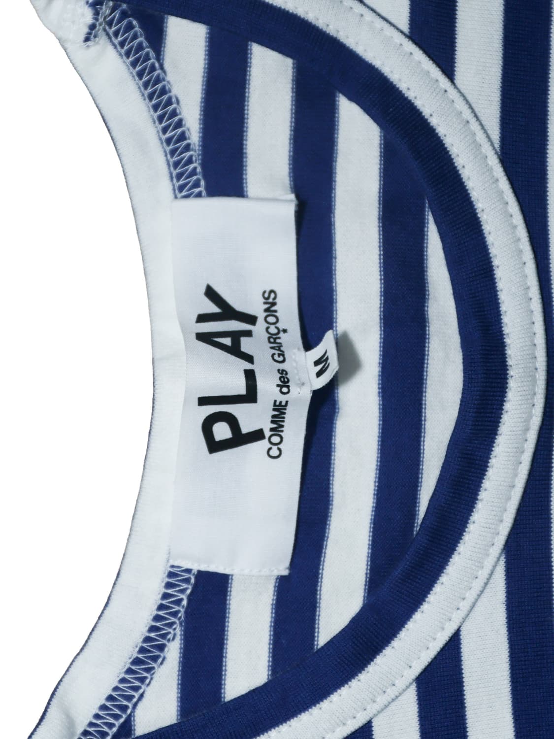 꼼데가르송 스트라이프 긴팔티 네이비 하트 슬리브 M 상품이미지3