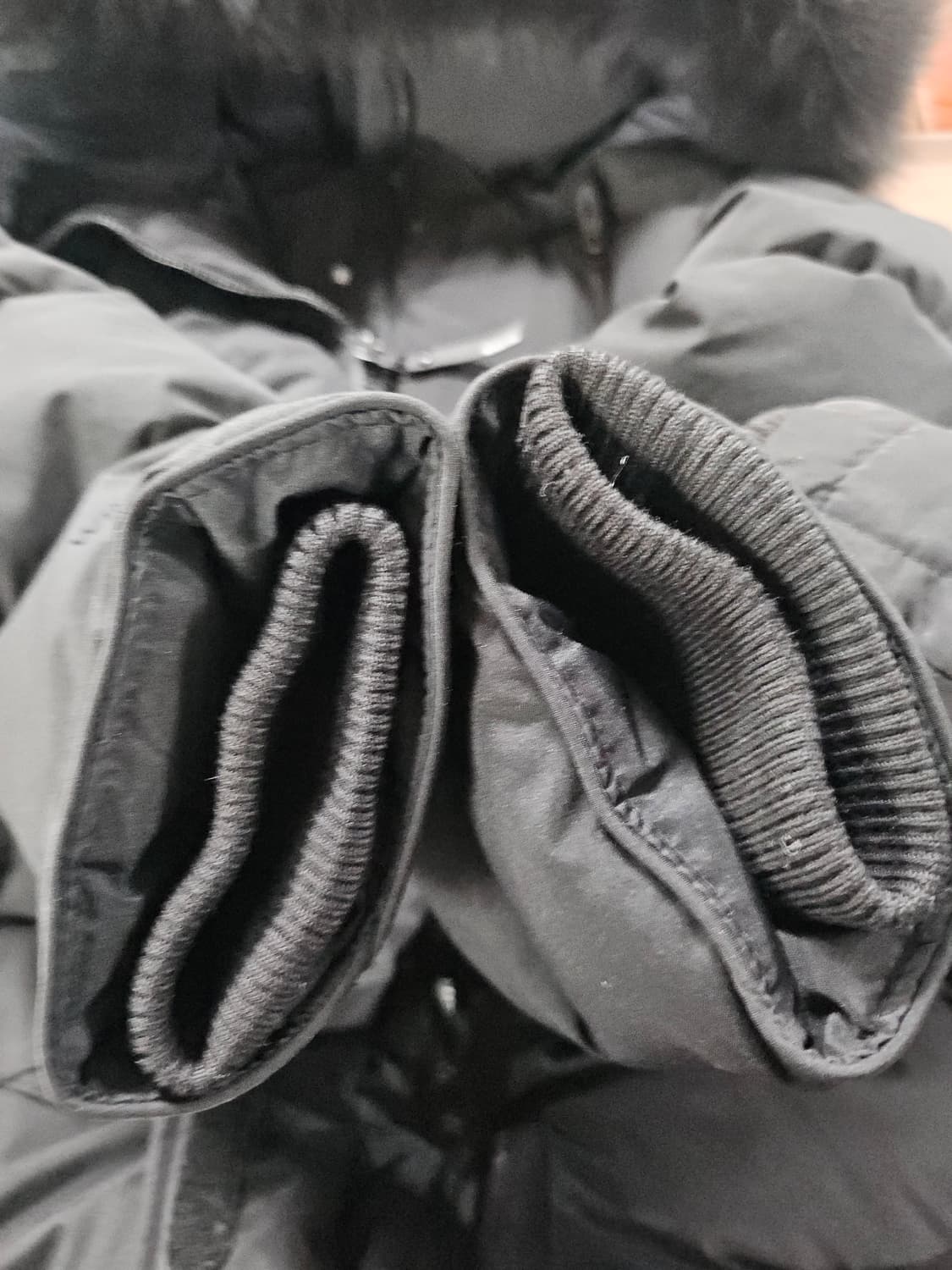 블랙야크  블랙 롱 패딩 폭스퍼 후드 90 상품이미지5