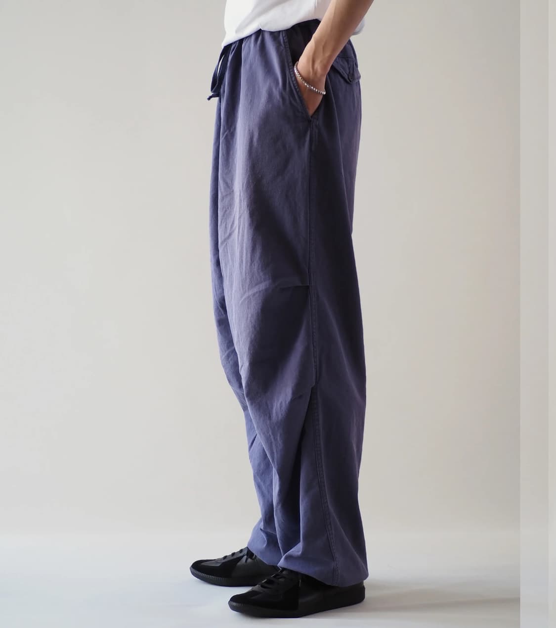 [2] 코모리 / 24SS 코튼드릴 니턱팬츠 / 페이드블루 상품이미지2