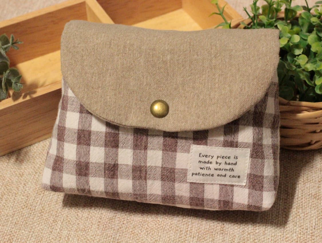 핸드메이드 체크 파우치 상품이미지1