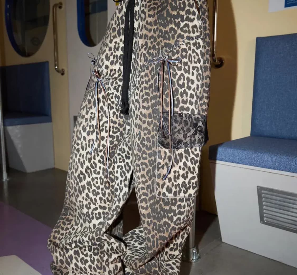 체리퀴리 레오파드 레이스 카고 팬츠 브라운 상품이미지2