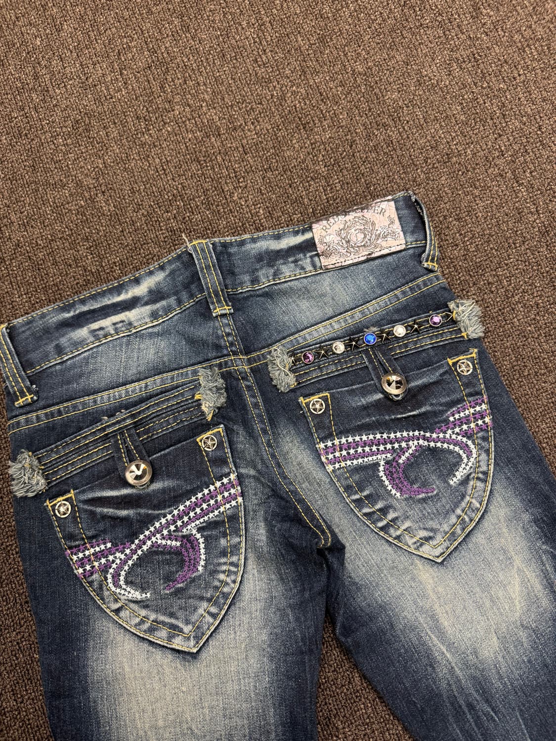 24)레드페퍼 빈티지 Y2K 큐빅 포인트 로우라이즈 데님팬츠 상품이미지6