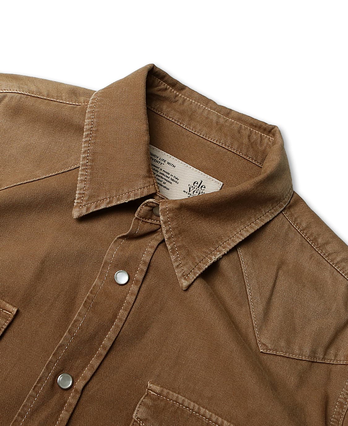 일레븐티 [Eleventy] 빈티지 브라운 코튼 워싱 웨스턴 셔츠 상품이미지2