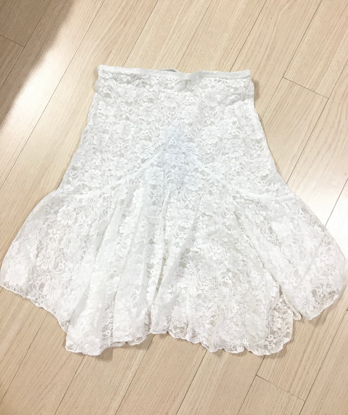 lace flowered midi-skirt white 상품이미지1