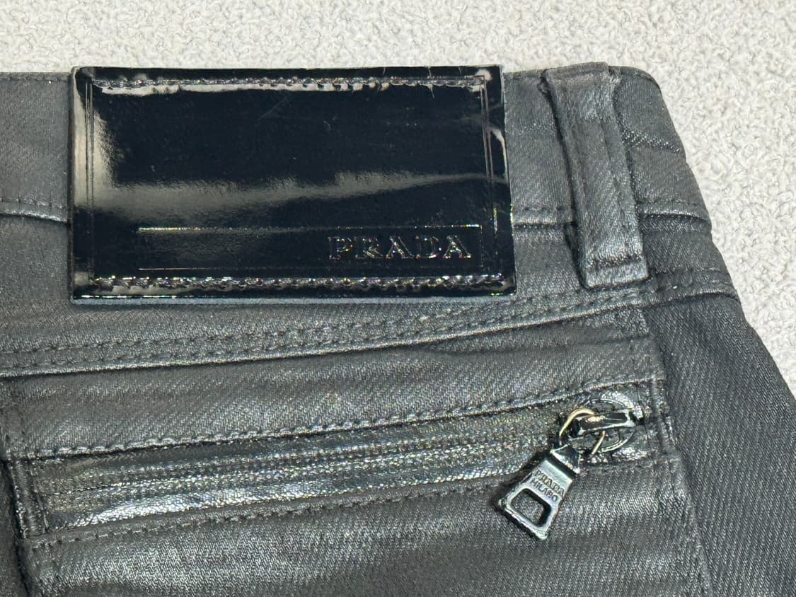 국내유일 PRADA 프라다 블랙진 코팅진 데님 팬츠 25-26 릭오웬  상품이미지2