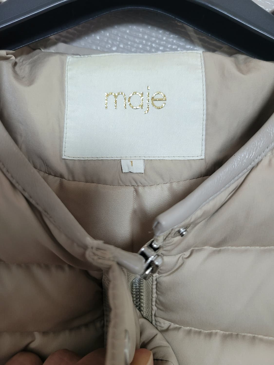 maje 마쥬 양가죽 퀼팅 배색 덕다운 패딩1 (S-55) 상품이미지6