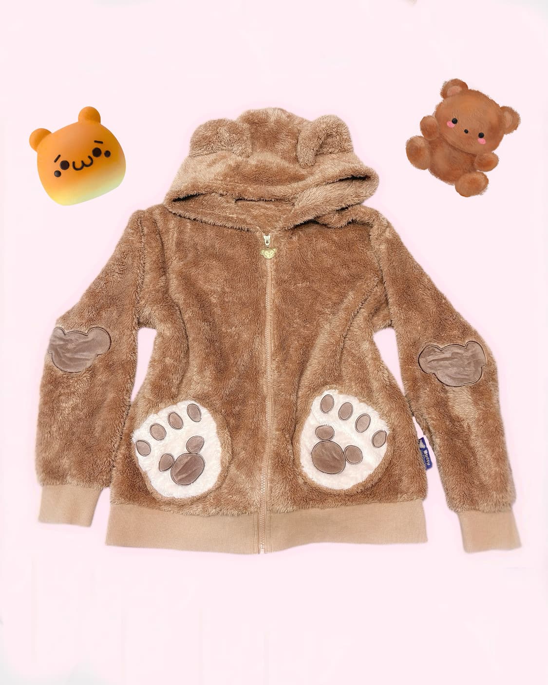 디즈니 더피 오네갸루 핀터깔 쿠마미미 폭닥 후드집업  상품이미지1